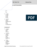 File Test 11 A Answer Key: Grammar, Vocabulary, and Pronunciation