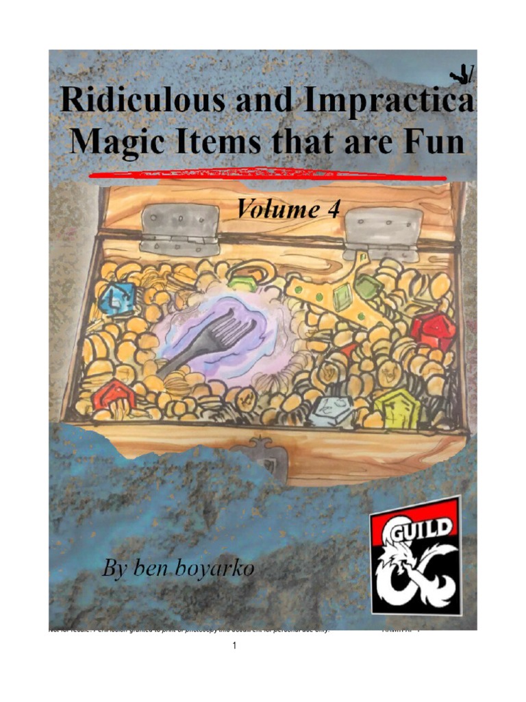 Ridiculous and Impractical Magic Items That Are Fun Volume 4 | PDF ...