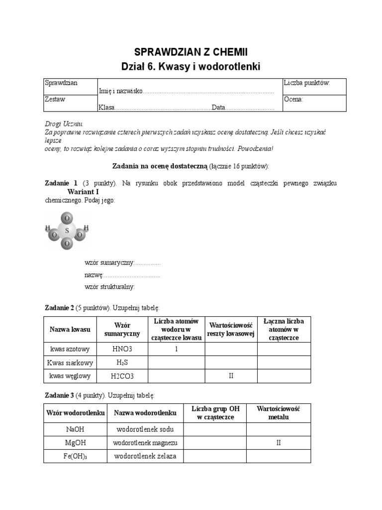 Substancje O Znaczeniu Biologicznym Sprawdzian Pdf