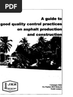 A Guide To Good Quality Control Practices OnAsphalt Production and Construction