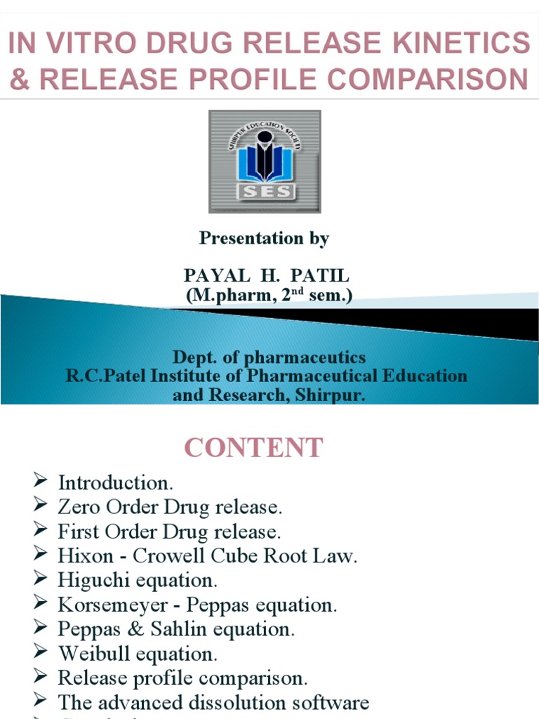 In Vitro Drug Release Kinetics Overview | PDF | Nature | Logarithm