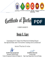 Certificate - Benje E. Egoy