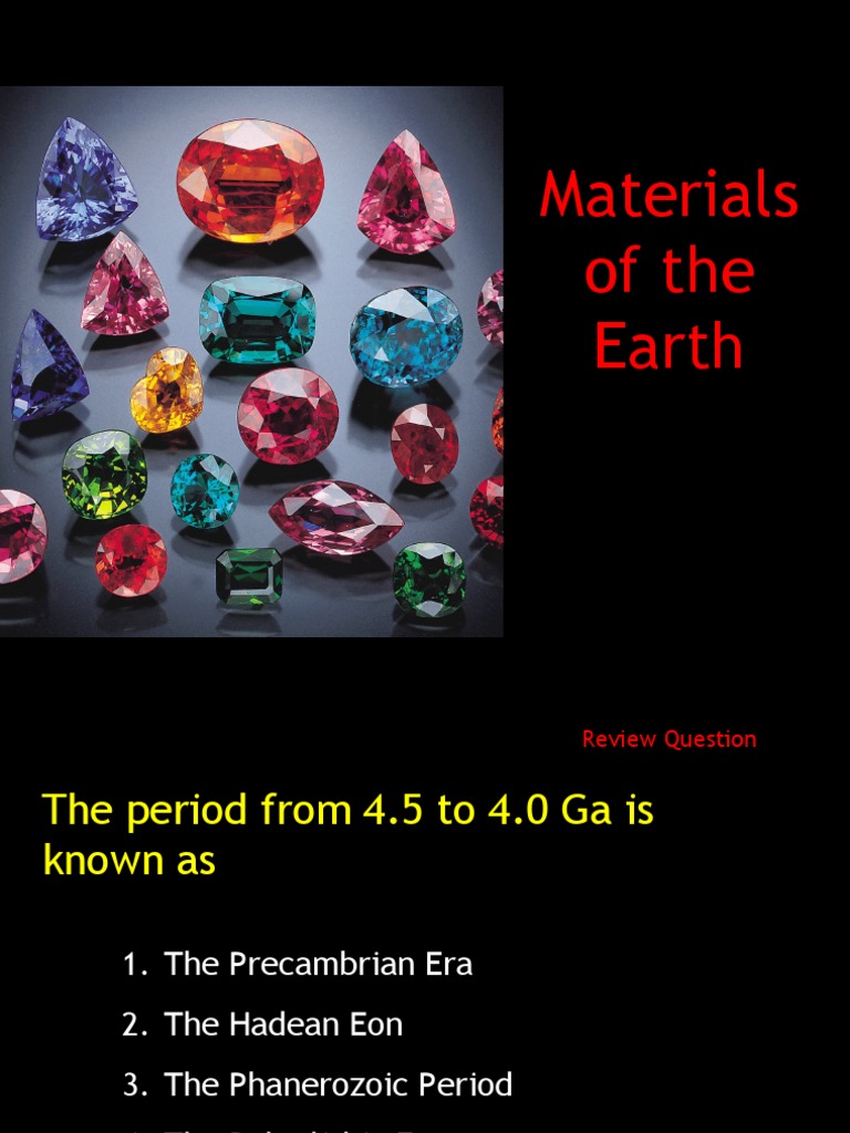 Earth Materials and Composition Guide | PDF | Minerals | Natural Materials