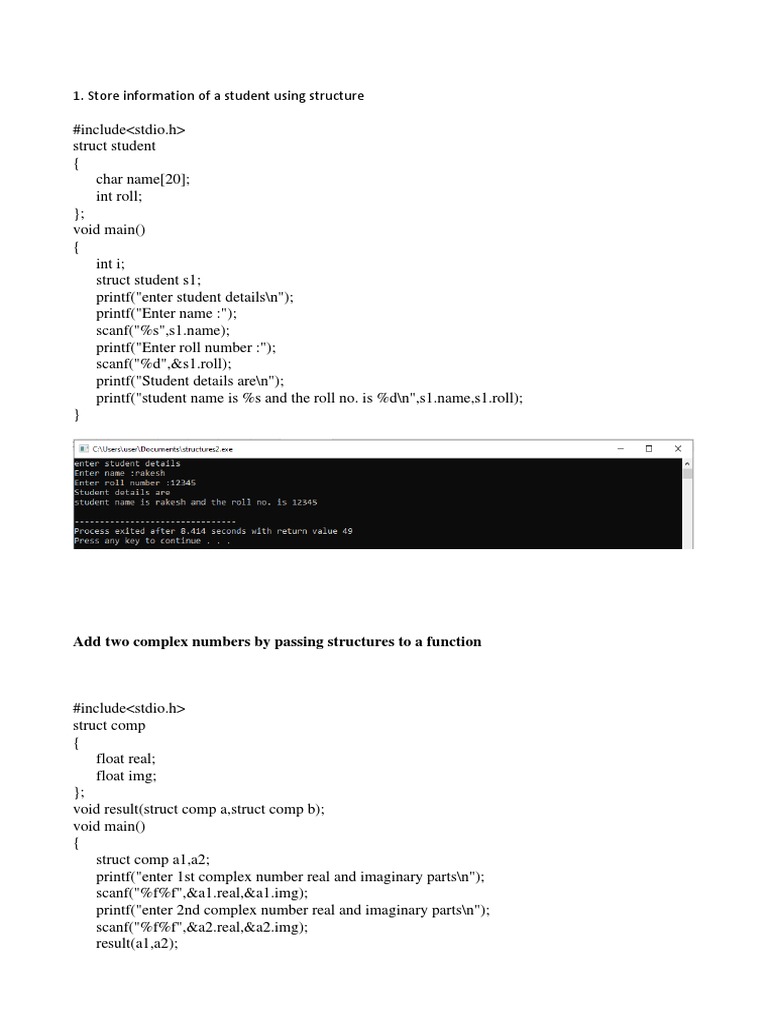 Storing and Processing Student and Employee Data Using Structures in C ...