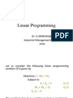 Linear Programming: Dr. G Srinivasan Industrial Management Division Iitm