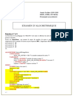 1 Srit1 Devoir N°1 Initiation Algorithmique 2018 - 2019 Examen Correction