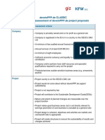 Developpp - de Classic Criteria For The Assessment of Developpp - de Project Proposals