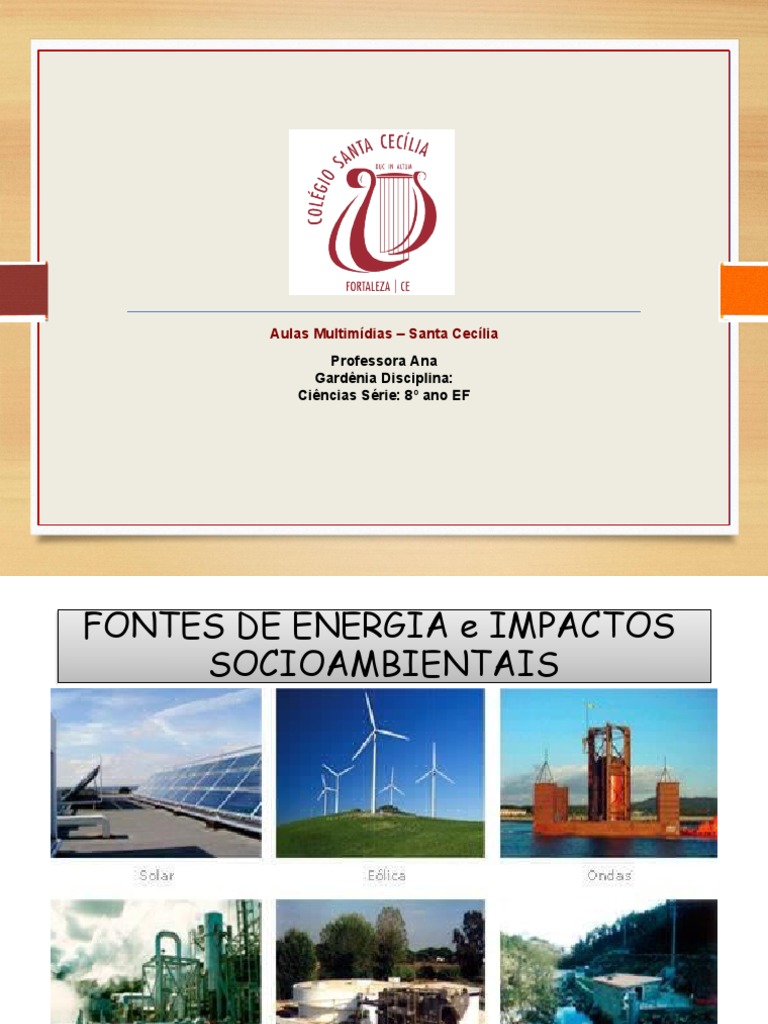 Fontes de Energia e Impactos Socioambientais PDF Energia renovável Energia solar