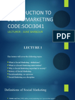 Introduction To Social Marketing CODE:SOCI3041: Lecturer - June Barbour