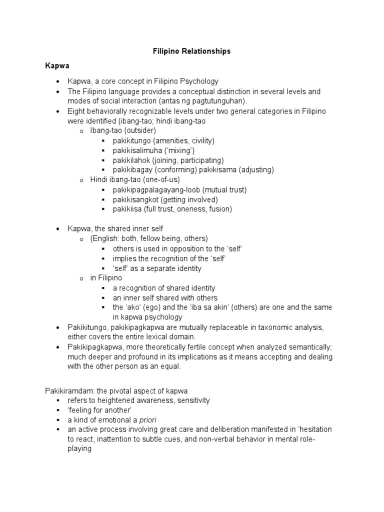 Filipino Relationships: Understanding Kapwa and Core Cultural Concepts ...