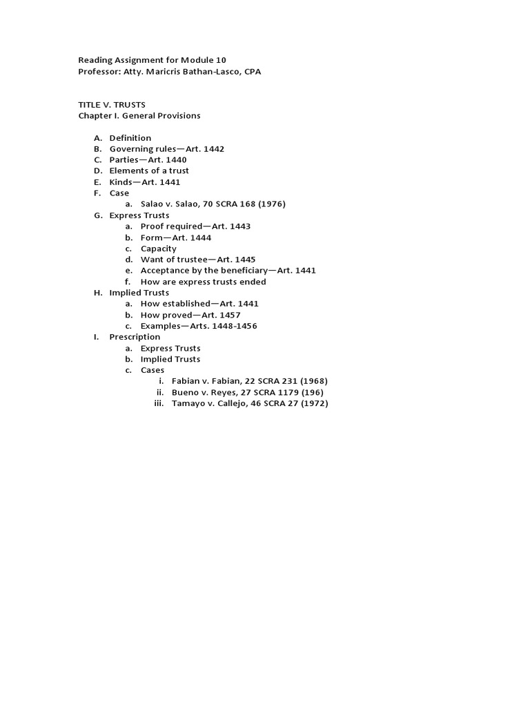Reading Assignment For Module 10 | PDF
