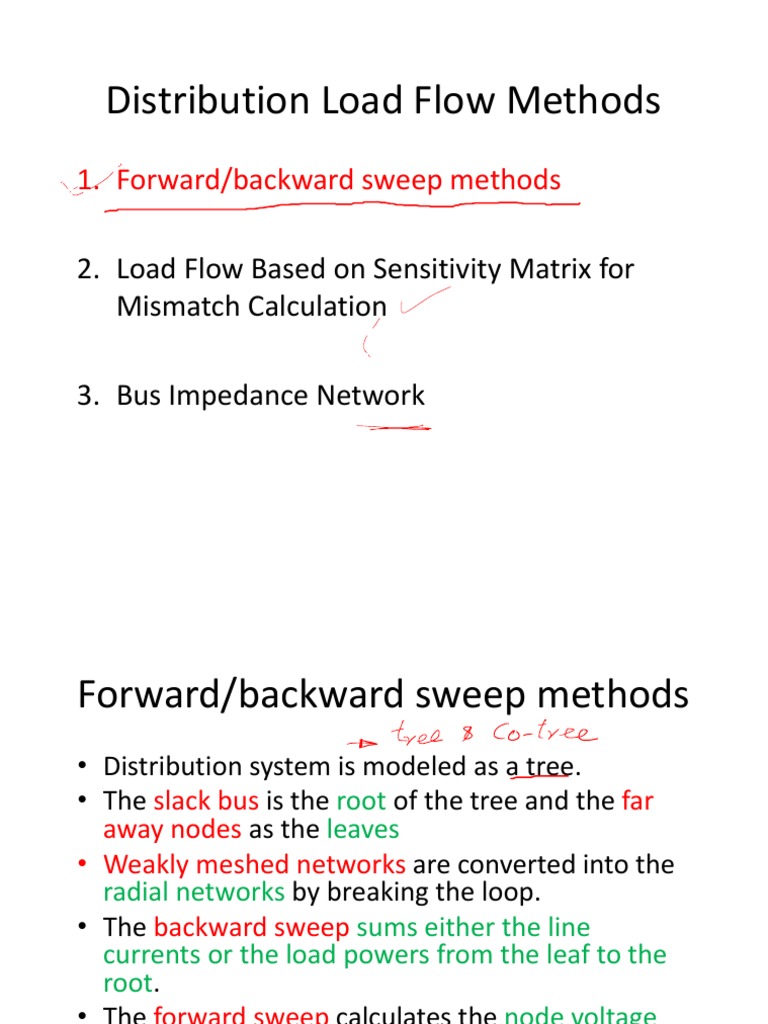Forward/Backward Sweep Load Flow Methods | PDF