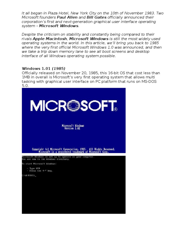 History of Microsoft Windows OS | PDF | Microsoft Windows | Windows 2000