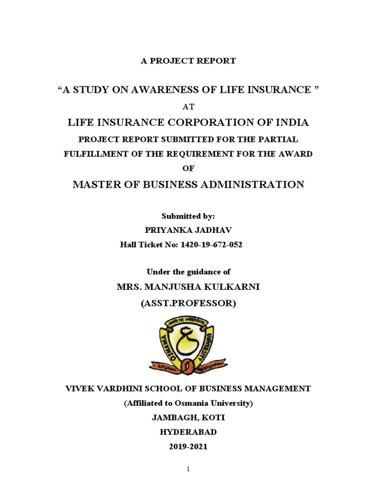 Life Insurance Awareness Study Report | PDF | Insurance | Life Insurance