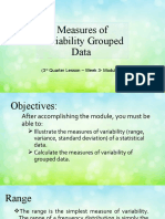 Measures of Variability GROUPED DATA