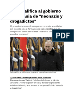 Putin Califica Al Gobierno de Ucrania de