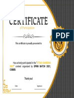 Of Participation: This Certificate Is Proudly Presented To