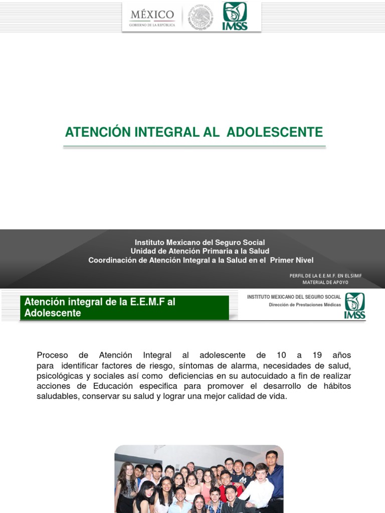 Atención Integral en Salud Adolescente | PDF | Control de la natalidad ...