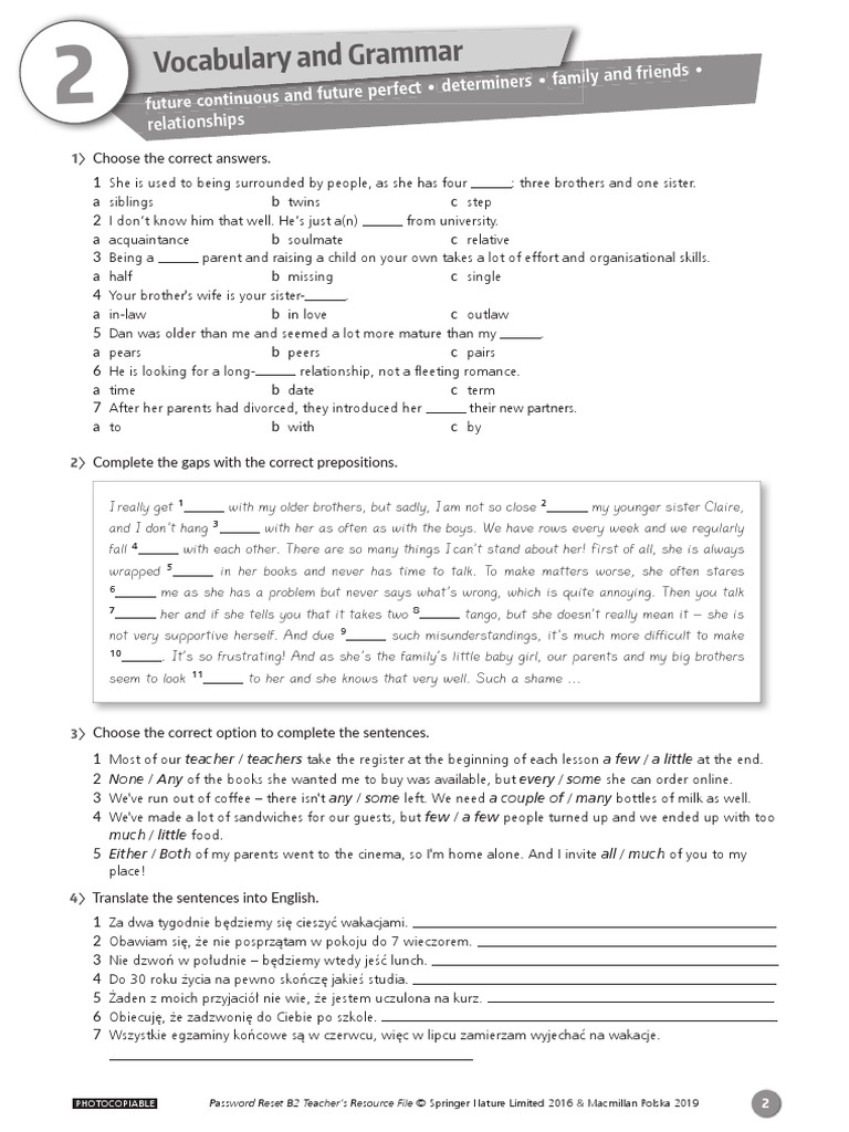 PR B2 Vocab Grammar 2 | PDF