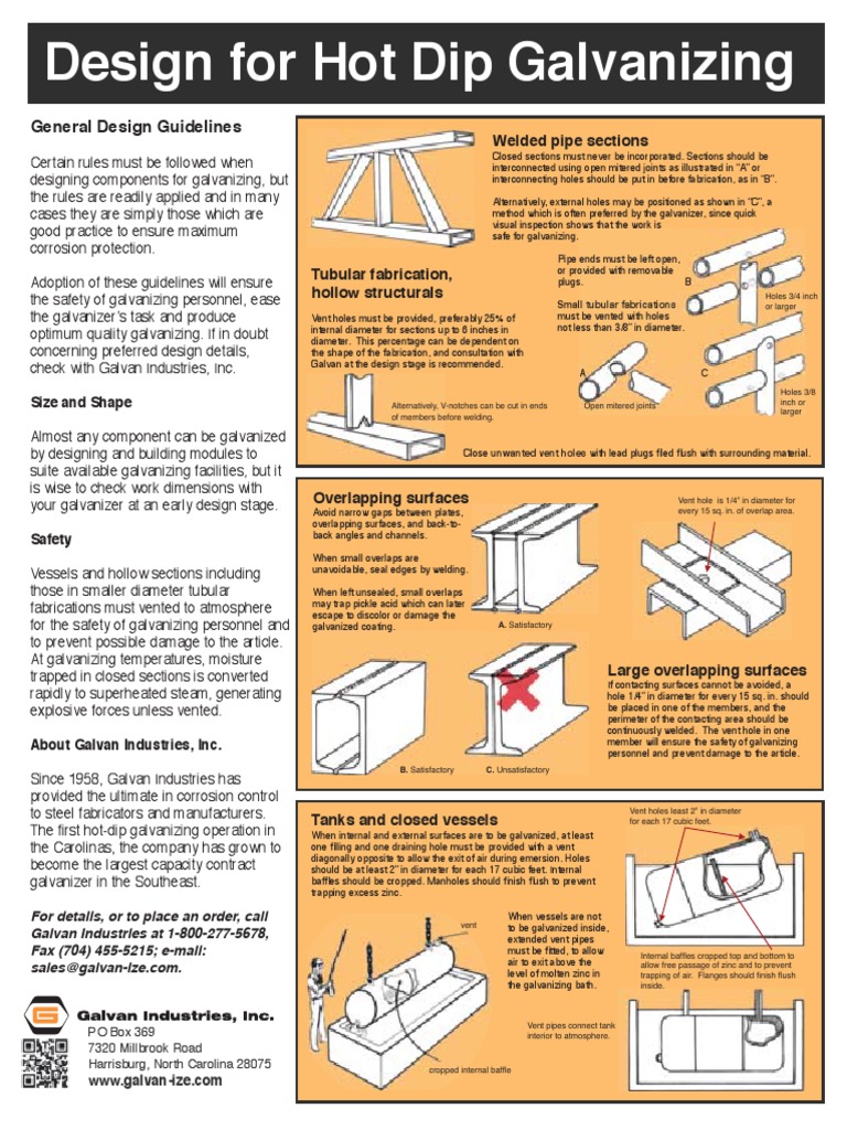 Design For Hot Dip Galvanizing | PDF | Galvanization | Pipe (Fluid ...