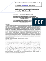 Counselling As A Learning Function With Emphasis On Personality of The Counsellor