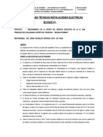 Especificaciones Técnicas Instalaciones Electricas