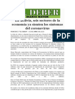 Articulo El Deber 01 de Junio 2020