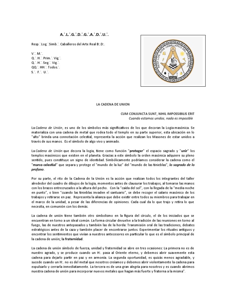 Cadena de Union PDF Masonería