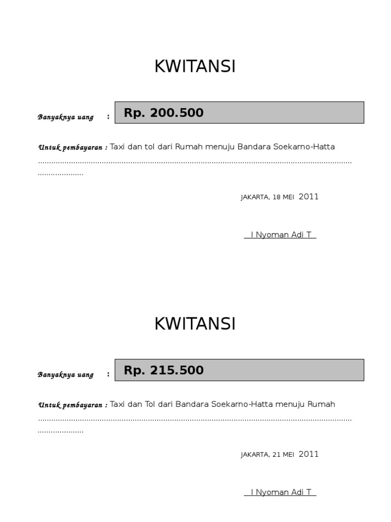 Design Fastest Kwitansi In English