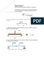 Trace Los Diagramas de Fuerza Cortante y de Momento Flector para La Viga Mostrada