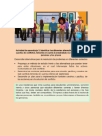 Identificar Las Diferentes Alternativas de Resolución Pacífica de Conflictos, Teniendo en Cuenta La Creatividad y La Relación Entre Las Personas y Los Grupos