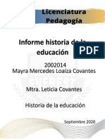 Informe historia de la educación