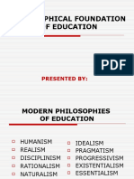 Philosophical Foundation of Education: Presented by
