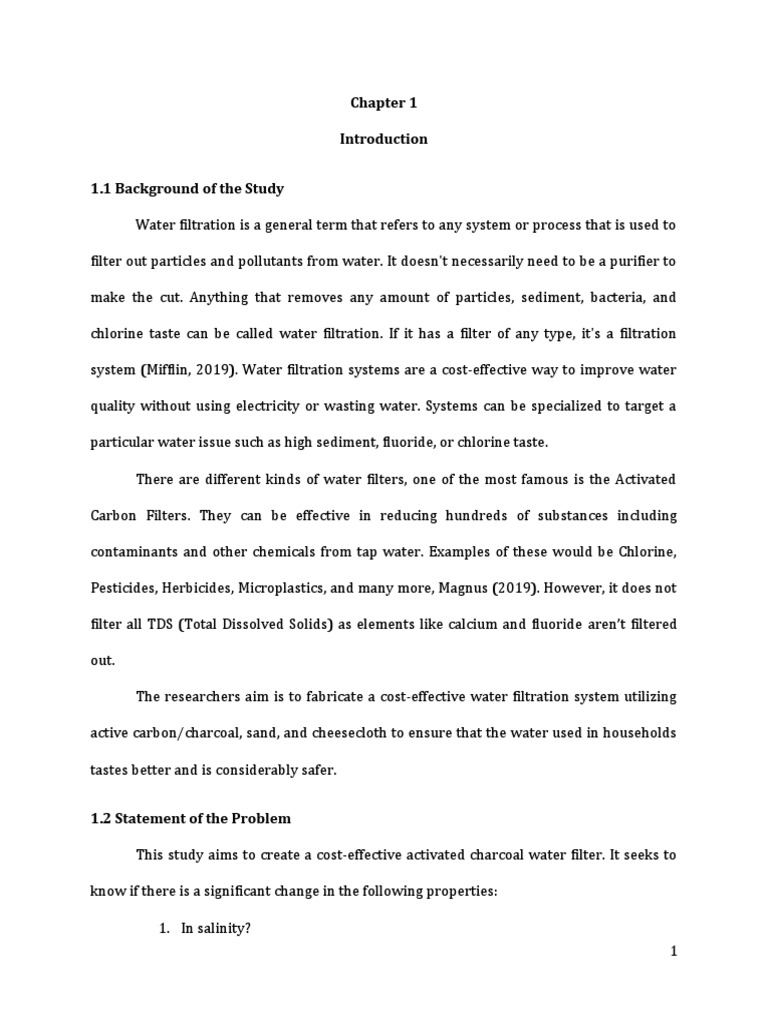 Research Capstone PDF Water Purification Filtration