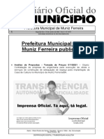 Prefeitura de Muniz Ferreira publica edital de licitação para Casa de Cultura