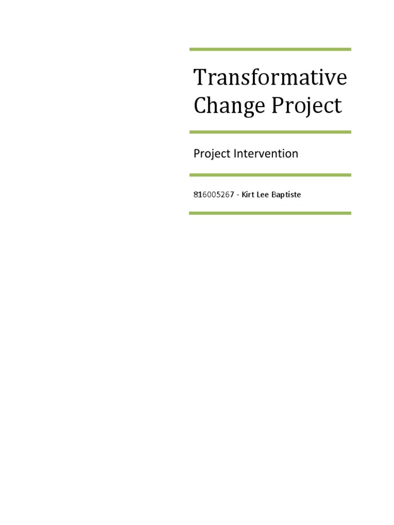 Transformative Change Project | PDF | Leadership | Cognition