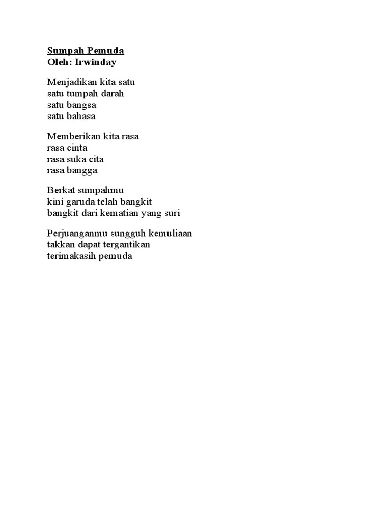 Puisi Tema Sumpah Pemuda | PDF