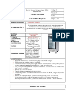 Fichas Tecnicas REFRIGERADOR INDUSTRIAL