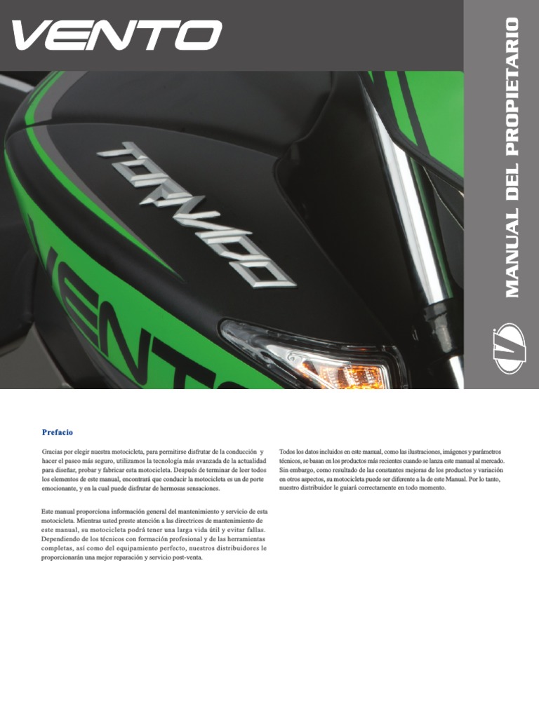 Tornado User Manual | PDF | Motocicleta | Carburador