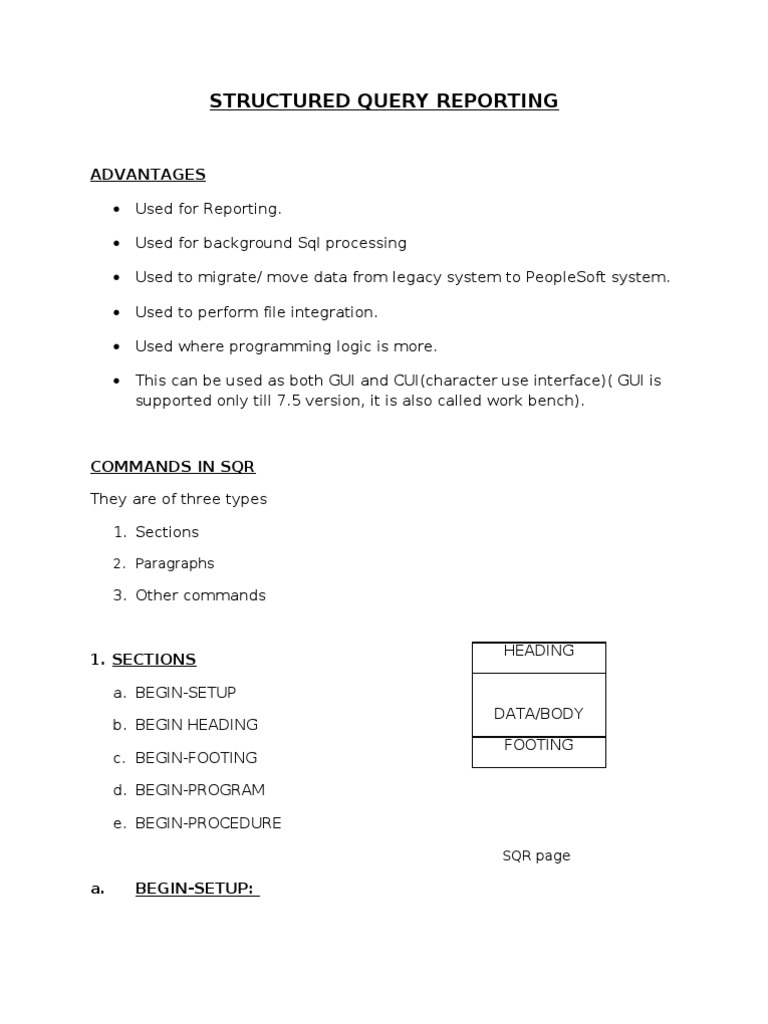 Structured Query Reporting | Variable (Computer Science) | File Format ...
