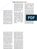 ES POSIBLE EDUCAR PARA LA PAZ -COLUMNA DE OPINION