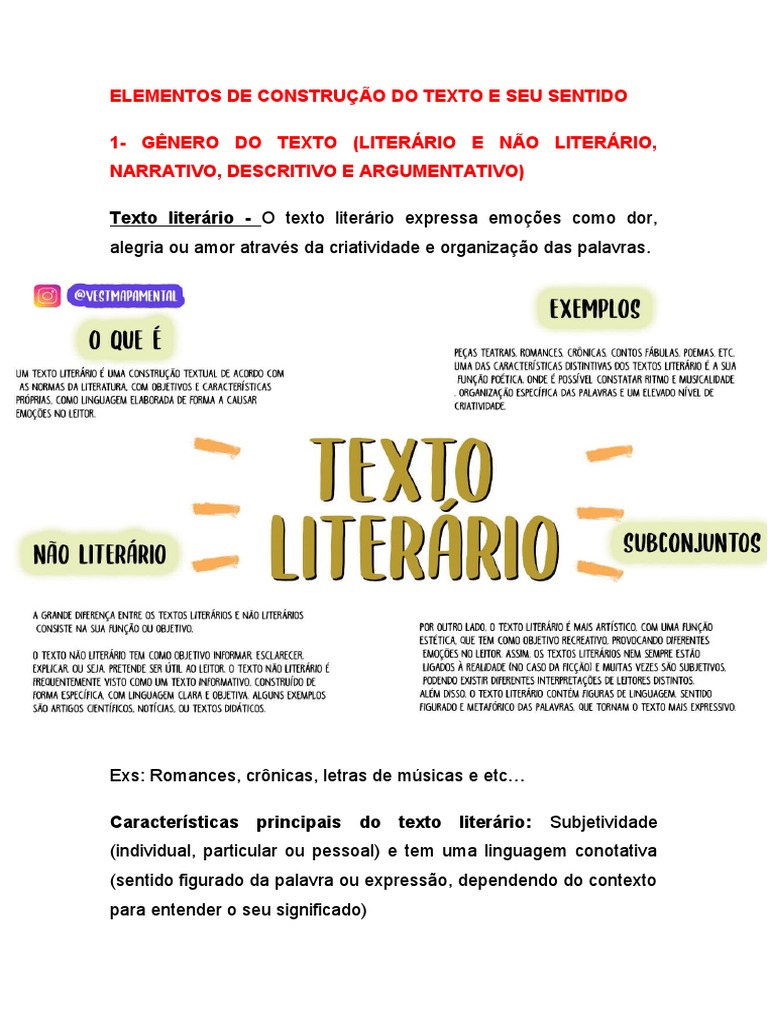 Elementos constitutivos e funções do texto: gêneros, linguagem figurada ...
