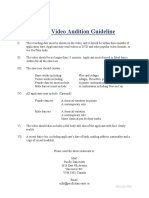 Video Audition Guideline: PDA 2011-V002