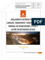 Reglamento de carguío y transporte de minerales y estériles