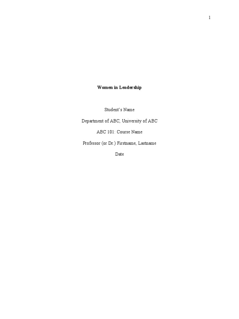 Barriers to Women in Leadership Roles | PDF | Leadership | Servant ...