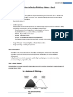 Introduction To Design Thinking - Notes - Day 1