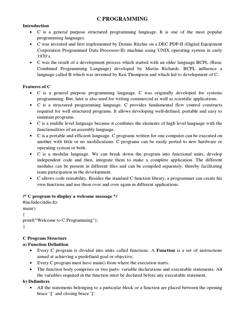 C Programming | PDF | Computer Programming | C (Programming Language)