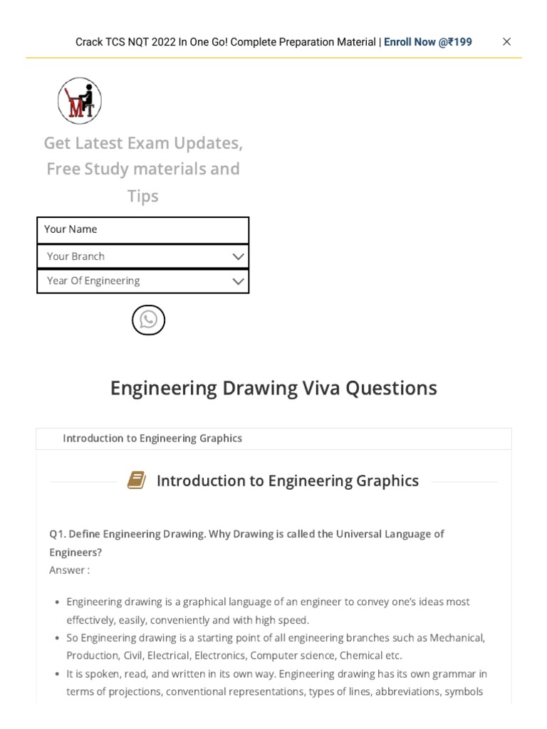 Engineering Drawing Viva Questions - Last Moment Tuitions | PDF ...