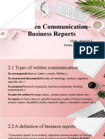2.written Communication - Business Reports: Alzate, Jaimelyn F. Pateña, Teeny Junae B