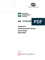 Aisi Standard: Standard For Cold-Formed Steel Framing - Lateral Design, 2004 Edition